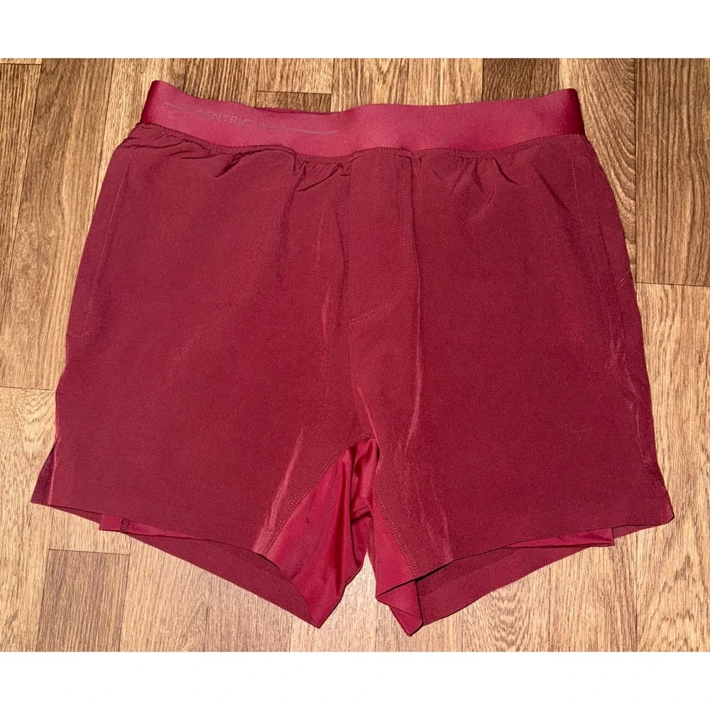 Centric Running Shorts Athletic Gym Workout Maroon with Liner Size M - Picture 1 of 5